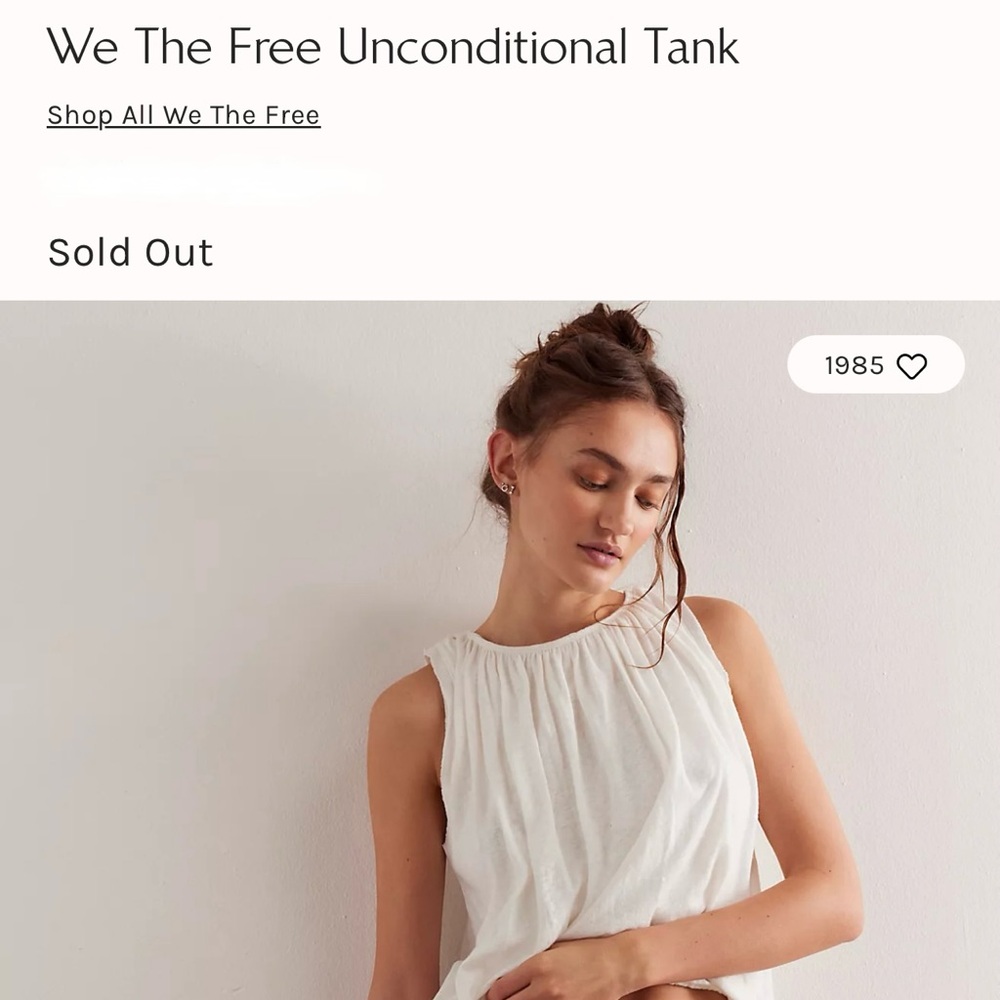 We The Free Ivory Relaxed Tank Top